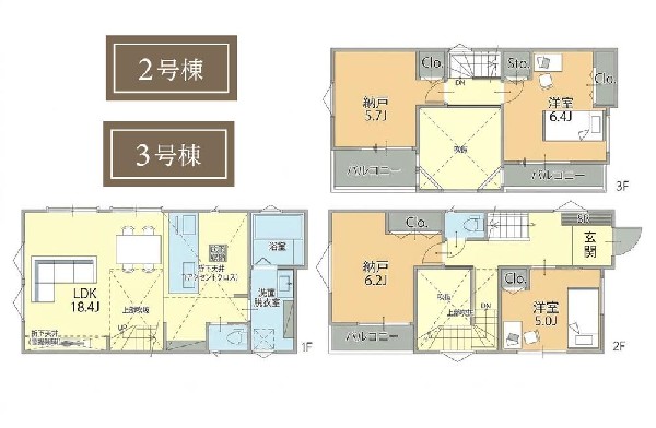 間取り:３号棟間取図
