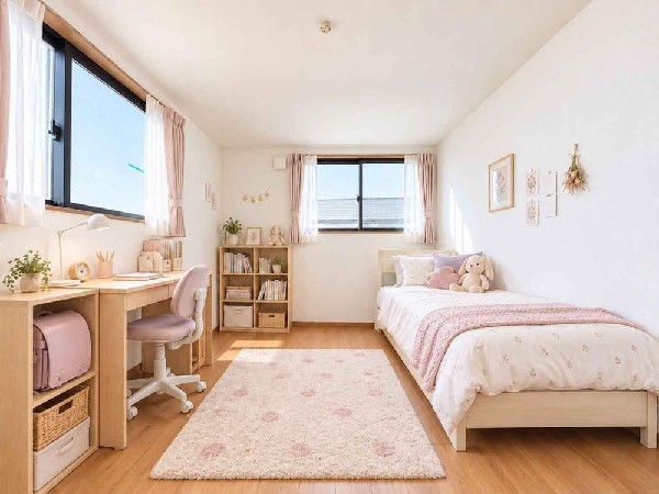 疲れを癒やすベッドルーム。陽光に愛されたお部屋で一日の疲れを癒やしたい。  （本画像はCGで作成しており、実際に現地に家具等はおかれておりません。また価格に家具等は含まれておりません。）