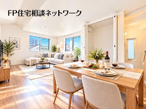 【リビング】2号棟  本画像はAIによるステージング加工を施したイメージです。家具・家電・小物等は現地にはなく、販売価格にも含まれません。実際の現況とは異なります。