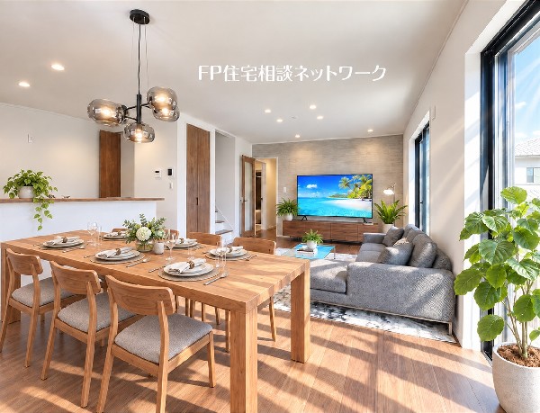 本画像の家具等はCGイメージで販売価格にも含まれず、付帯しません。間接照明、TV壁掛工事は有償です。