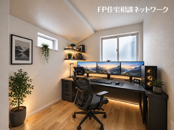 本画像の家具、PC等はCGイメージで販売価格にも含まれず、付帯しません。なお、間接照明工事は有償です。