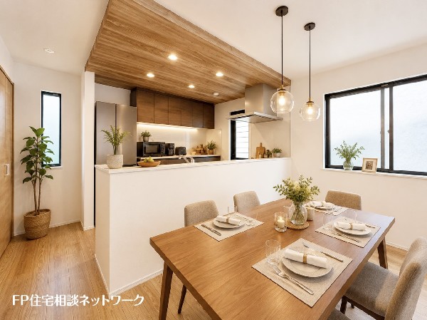 本画像の家具等はCGイメージで販売価格にも含まれず、付帯しません。間接照明、棚設置工事は有償です。