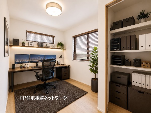 本画像の家具等はCGイメージで販売価格にも含まれず、付帯しません。間接照明、棚設置工事は有償です。