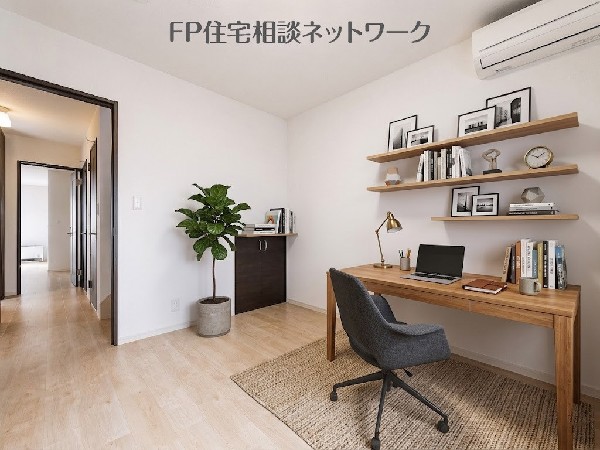 本画像の家具、机、椅子等はCGイメージで販売価格にも含まれず、付帯しません。棚造作工事は有償です。