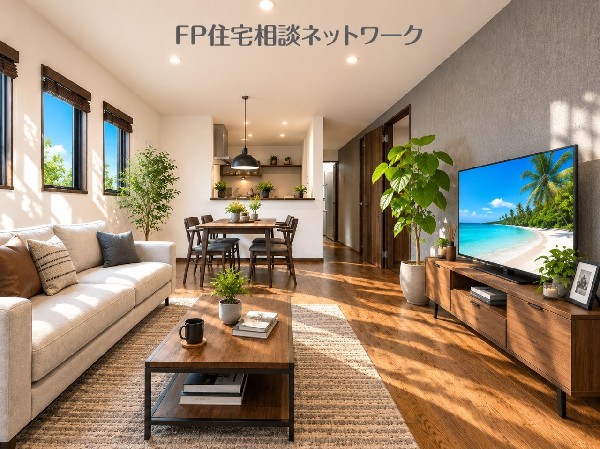 本画像の家具、TV、植栽等はCGの配置イメージで販売価格には含まれず、付帯しません。間接照明は有償です。