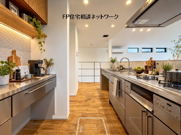 本画像の家具等はCGイメージで販売価格にも含まれず付帯しません。間接照明、吊戸棚設置工事は有償です。