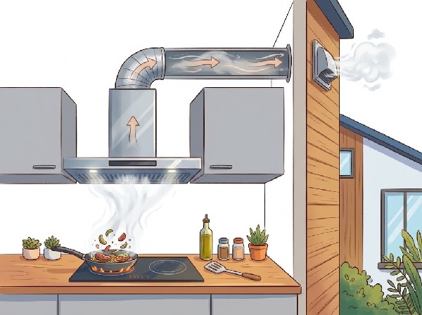 【】換気扇　調理中の煙や油、ニオイを屋外へ排出する設備です。戸建では、ダクトを用いるシロッコファンや壁に直接設置するプロペラファンが主流です。