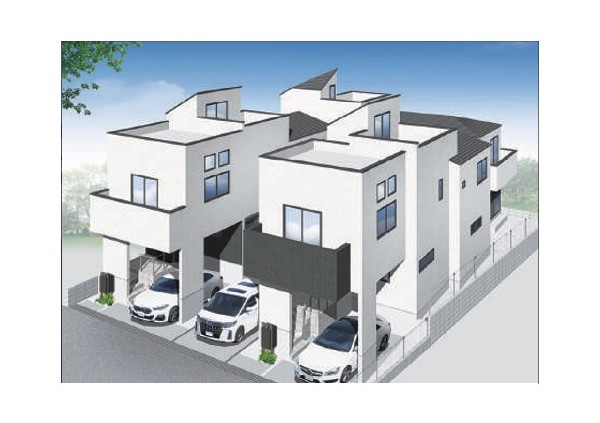 外観:白を基調にしたモダンな外観で、長く愛着を持って住むからこそシンプルなデザインに仕上げました。
