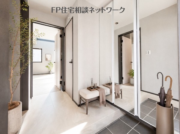 明るい玄関♪（本画像はAI加工済みであり、現地に家具等はなく価格にも含まれていません）