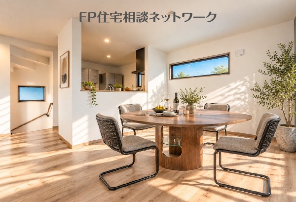 対面キッチンで会話が弾む（本画像はAI加工済みであり、現地に家具等はなく価格にも含まれていません）