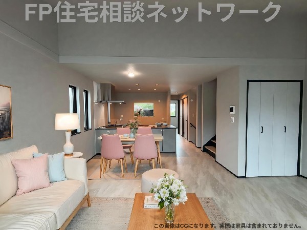 家具の配置もしやすい広々リビング！どんなインテリアにしようか、考えるだけでワクワクしますね  